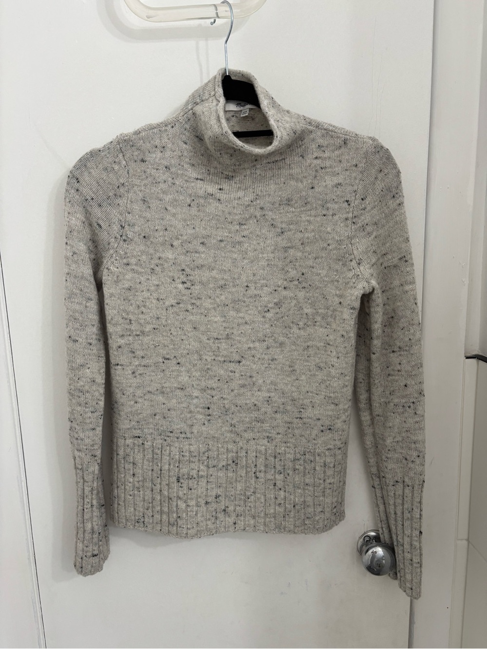 Madewell Cream Speckled Turtleneck Sweater